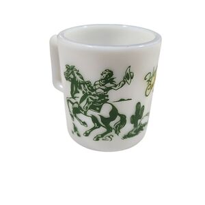Vintage 1950s Hopalong Cassidy Cowboy Milk Glass Mug